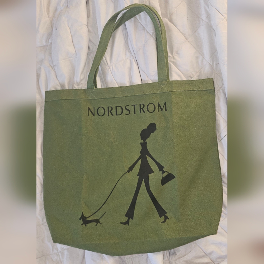 Nordstrom Green Canvas Tote Bag